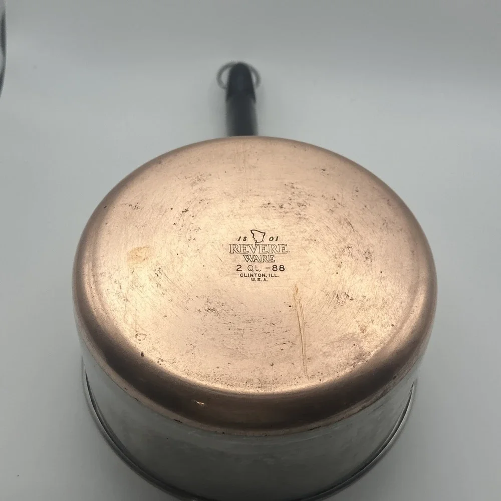 Vintage Revere Ware 2 Qt.-88 Saucepan Copper Clad Clinton ILL USA No Lid PR203